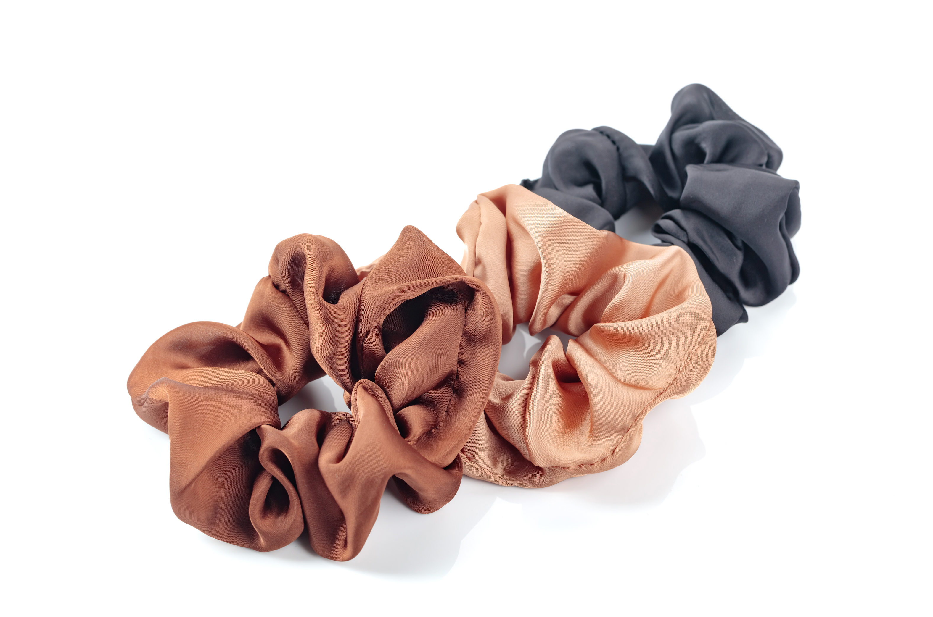 VEGAN SILK SCRUNCHIES - SET OF THREE